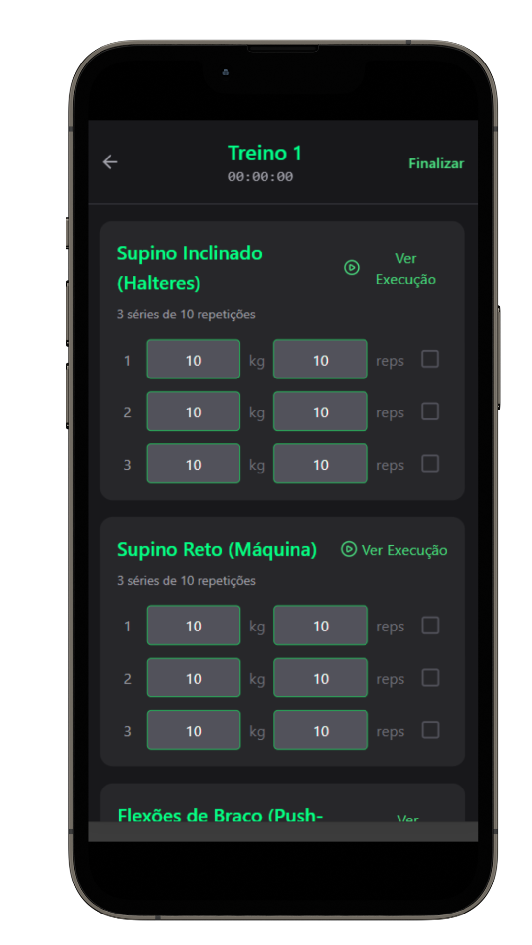 Treino gerado pela IA